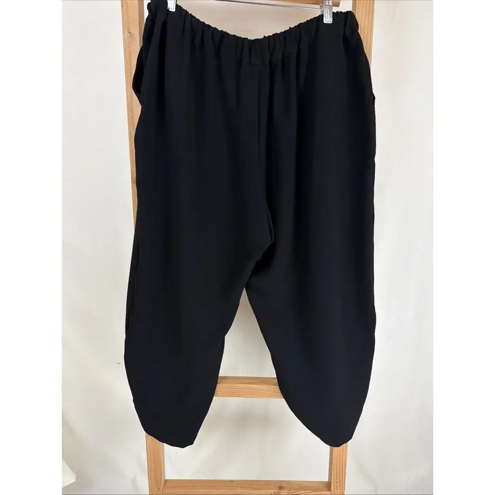 NWT Beau Jours by Chalet Black Crepe Cropped Pants Size S